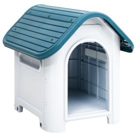 Dog House Blue and White Polypropylene Small Durable Dog House
